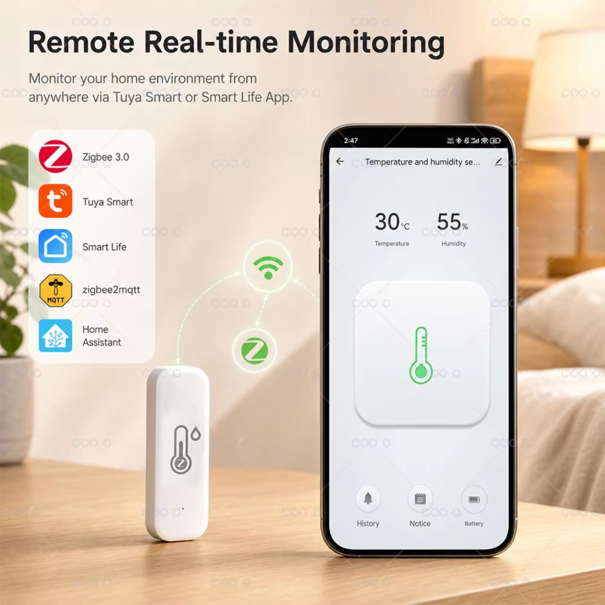 Tuya Zigbee Smart Temperature & Humidity Sensor
